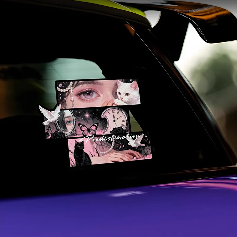 

motorcycles animation-themed eye car sticker, waterproof and durable easy sticker, suitable for car windshields,