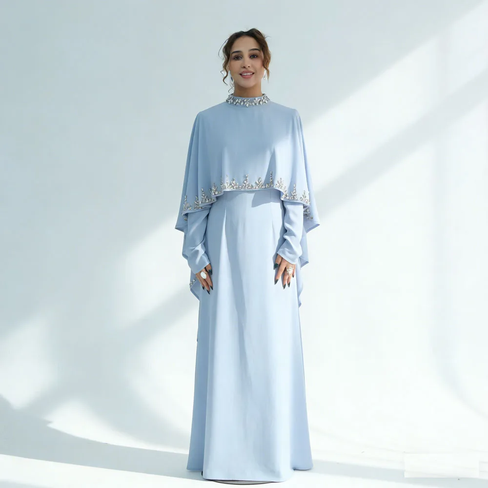 

Fashion Diamond Colak Dress Muslim Robe Set For Ramadan Women Dubai Abaya Turkey Kaftan Islam Jalabiya Caftan Modest Party Gown
