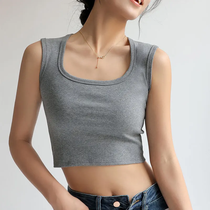 

Жилет-бретелька в американском стиле, женская внутренняя одежда, базовый слой2025, летняя новая мода, универсальный короткий топ, закрывающий боковой Br