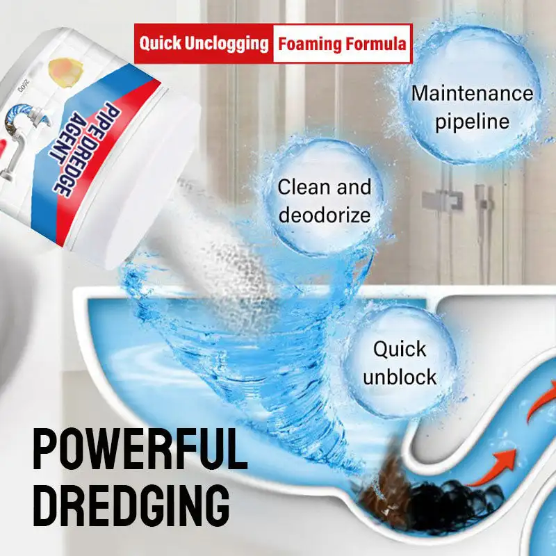 260g Powerful Kitchen Pipe Dredging Agent Dredge Deodorant Toilet Sink Drain Cleaner Sewer Fast Cleaning Tools image 3