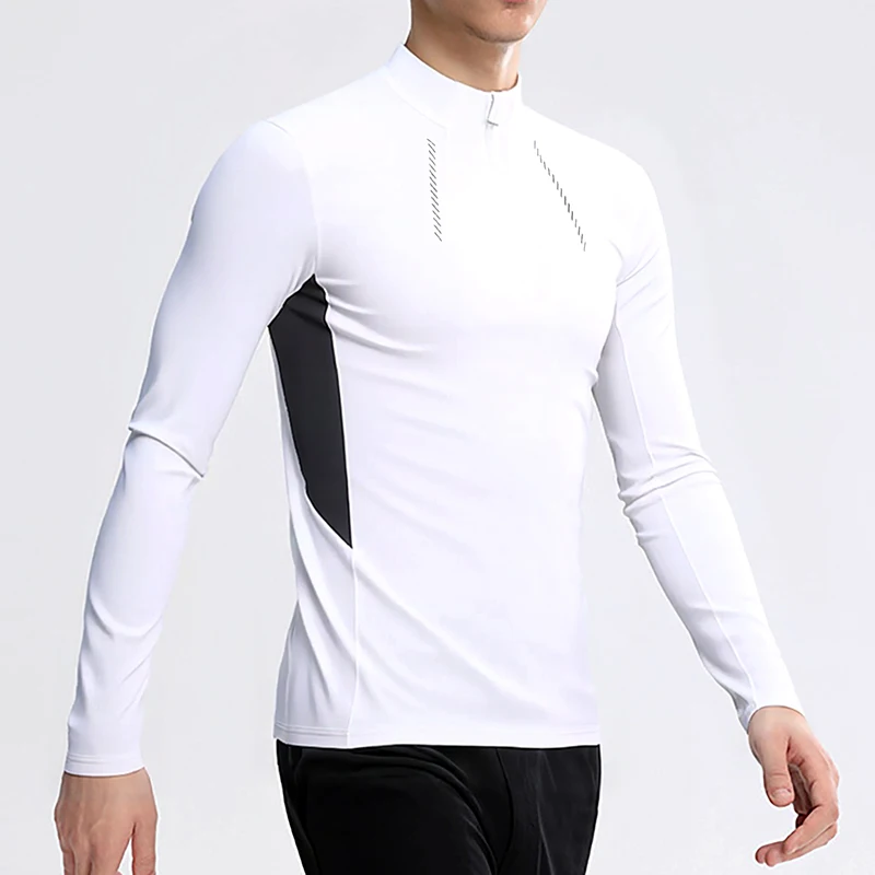 

2025 New Quick dry Men's Long Sleeved Running T-shirts Sports Gym Shirt Jogging Fitness Outdoor Activities Clothing