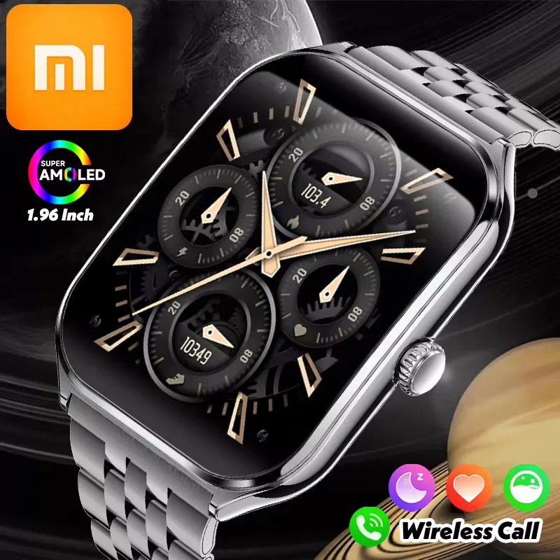 

Ультратонкие умные часы Xiaomi с AMOLED-дисплеем 1,96 дюйма, всегда активным экраном, Bluetooth, отслеживанием пульса и сна