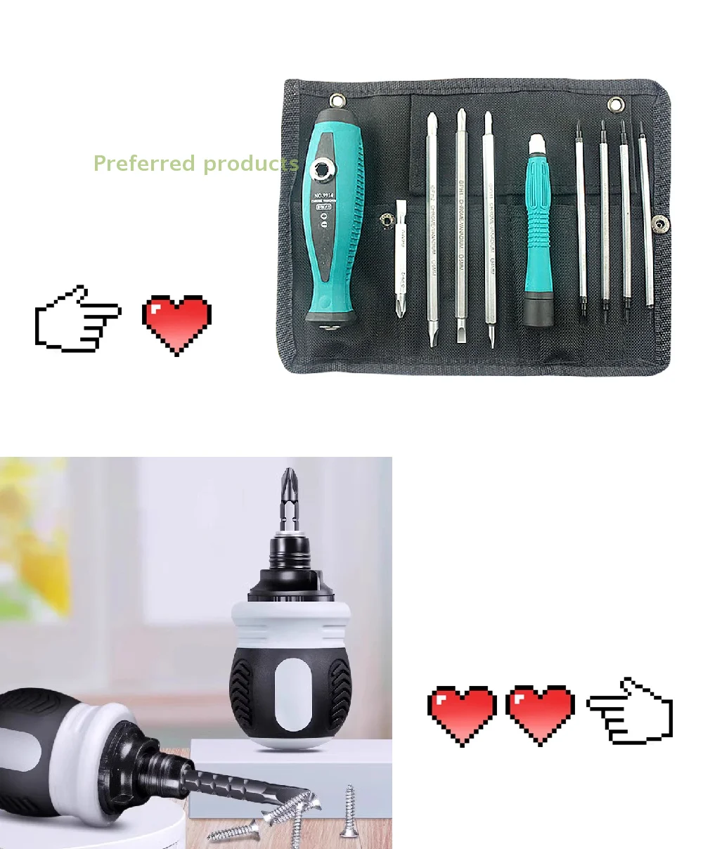 Präzisions-Schraubendreher-Werkzeugsatz mit magnetischem Kreuzschlitz und Flachkopf für einheitliche Reparaturen