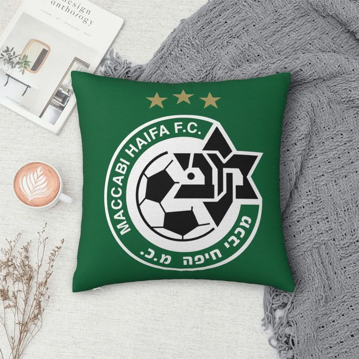 Israel MHFC Maccabi - Haifa 2-Pack Square Throw Pillow Case Cover Double-sided Printing Cushion Covers Home Decor Sofa Couch Bed