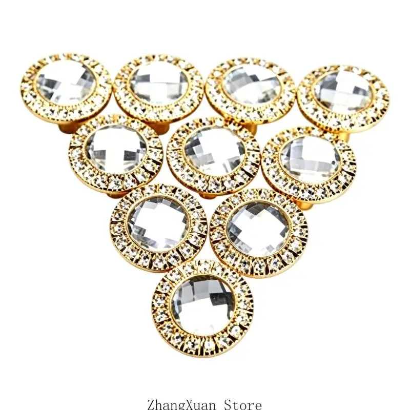 10 Stück Crystal Brilliant Knöpfe 30 mm Gold/Silber Schrankgriffe für den Heimgebrauch 3XUF – Detail 5