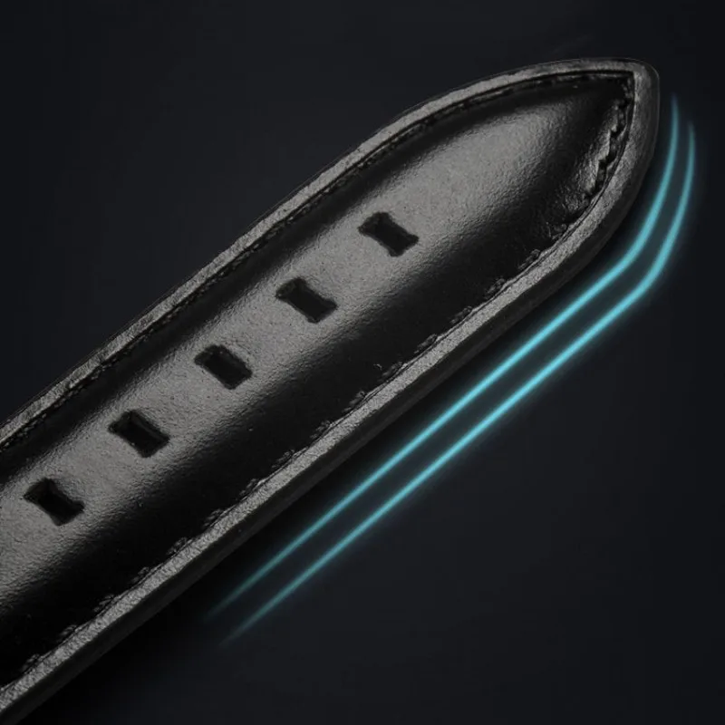 Correa de reloj de cuero genuino, pulsera negra, accesorios de reloj, 18mm, 20mm, nuevo