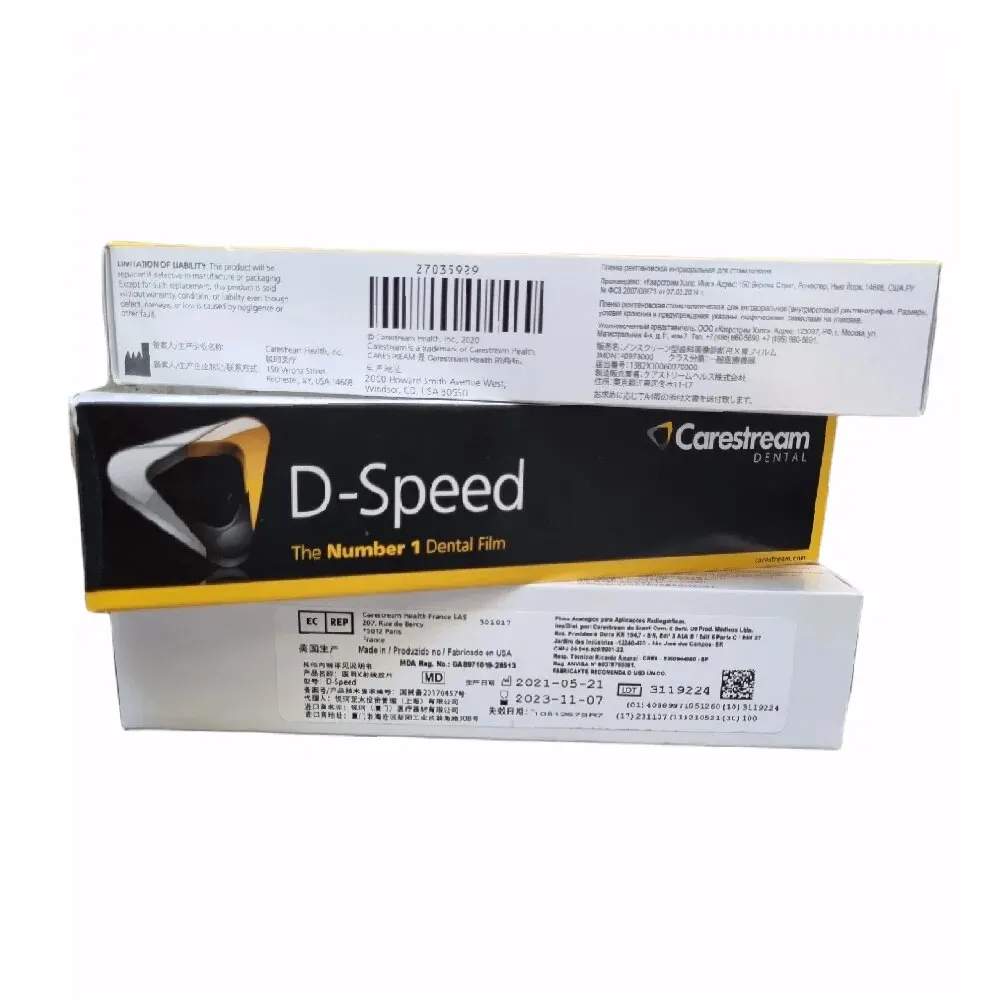 100Pcs/Box X Ray Kodak Film D-Speed Dental Carestream Intraoral Film Denspay Dentist X Ray Film Meterial For Dental Clinic