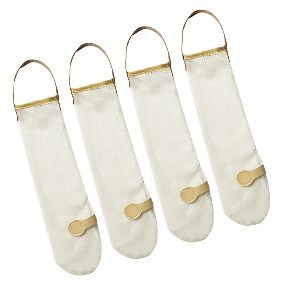 

4pcs Hanging Mesh Storage Bags Breathable Onion Garlic Potatoes Holders Reusable Long Net Produce Bags For Fruit Vegetable