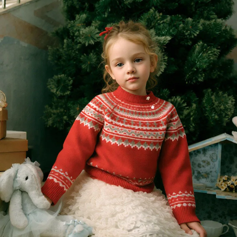 Neuer Herbst- und Winter-Pullover im koreanischen Stil für Mädchen, Wollmischung, warm und stilvoll. – Detail 3