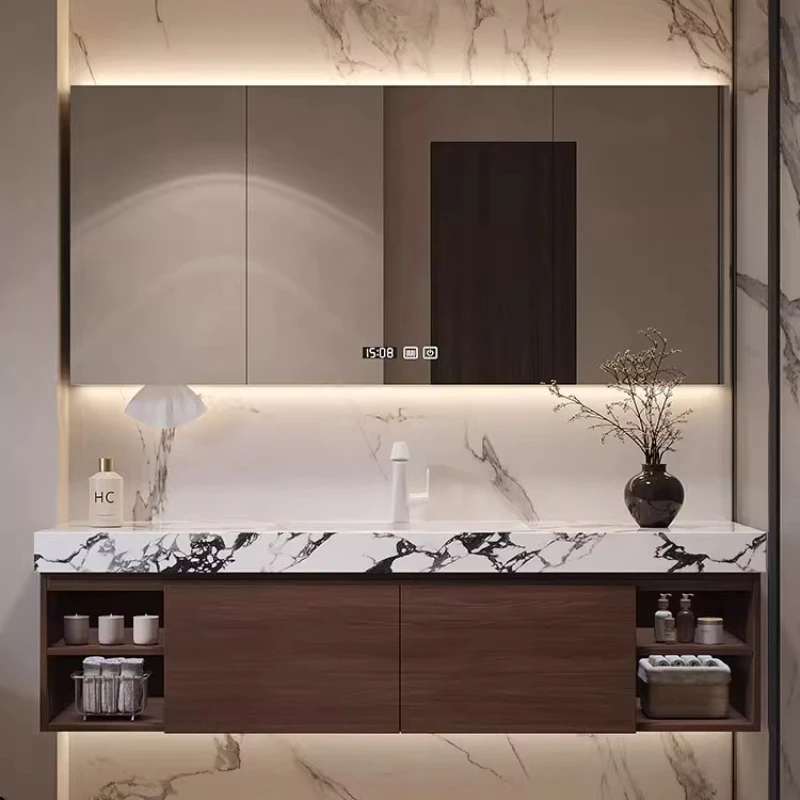 

Mirror Storage Bathroom Cabinet Perfume Sink Wooden Modern Paper Bathroom Cabinet Toilet Over Wall Gabinete Trendy Furniture