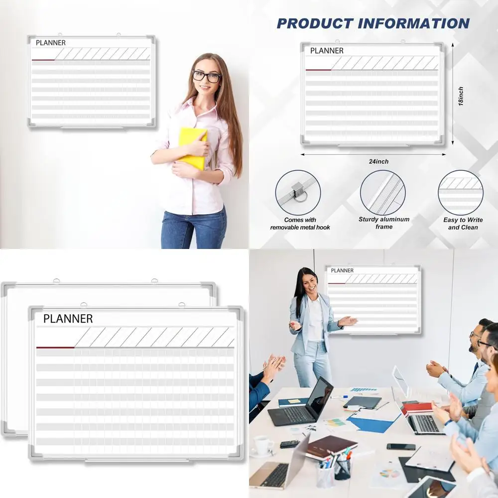 

Настенная доска для сухого стирания размером 18x24 дюйма с алюминиевой рамой с подкладкой для планирования дома и офиса