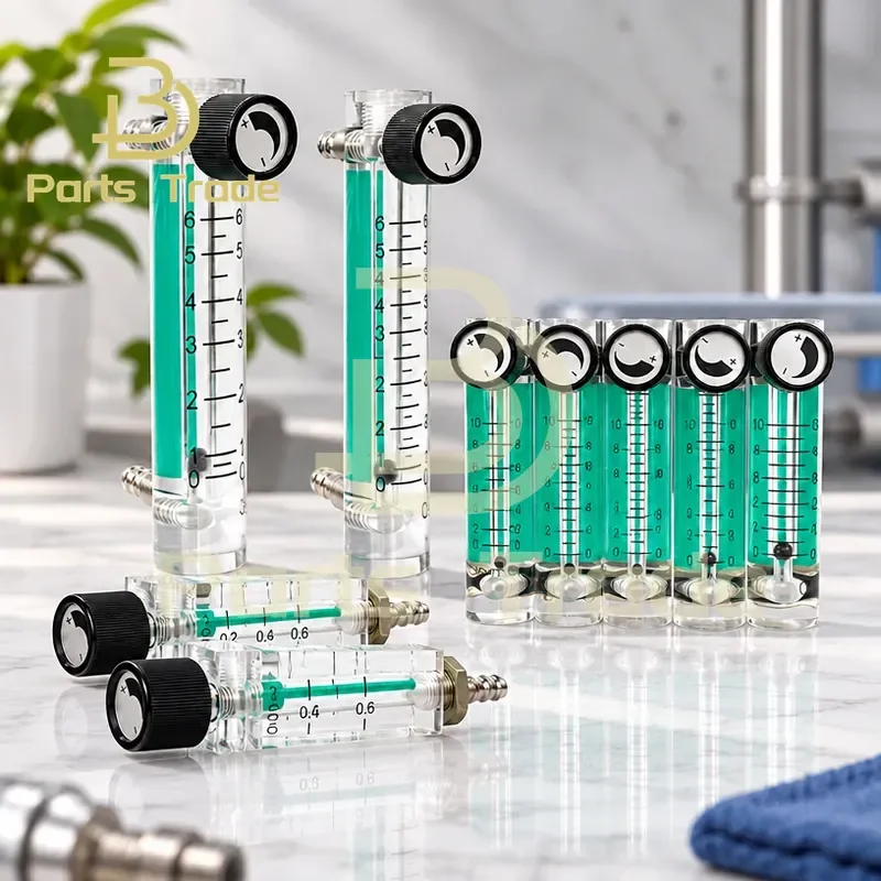1PCS Acrylic Oxygen Flow Meter with Valve Brass Connector 0.1Mpa 0.1-1.0L Min Air O2 Flowmeter Counter Indicator 93mm 116mm