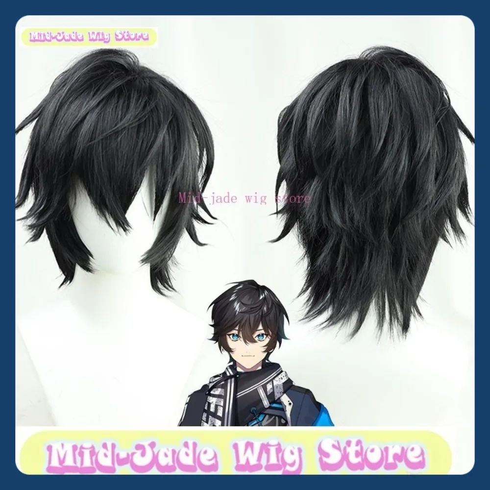 Mid-jade Wig Store NIJISANJI Axia Krone 코스프레 가발 할로윈 코스프레는 애니메이션 캐릭터 의상과 소품을 복원합니다.