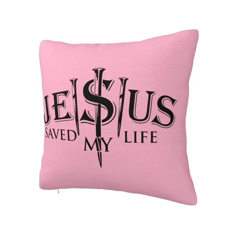 Jesus Saved My Life Throw Pillow Case Home Decorative 3D Printed Christ Religion Faith Sofa Cushion Cover Polyester Pillowslip