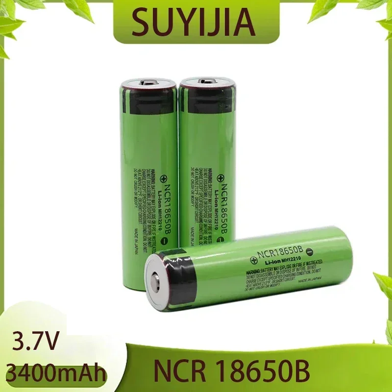 100% New Original NCR 18650B Battery 3.7V 3400mah Rechargeable Li-ion Tip Battery for Lamp Flashlight Power Tools Torch Headlamp