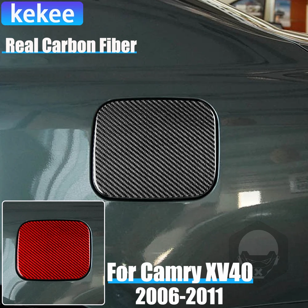 

Real Carbon Fiber Car Accessories Fuel Gas Cap Panel Trim Cover Soft Sticker For Toyota Camry XV40 2006 2007 2008 2009 2010 2011