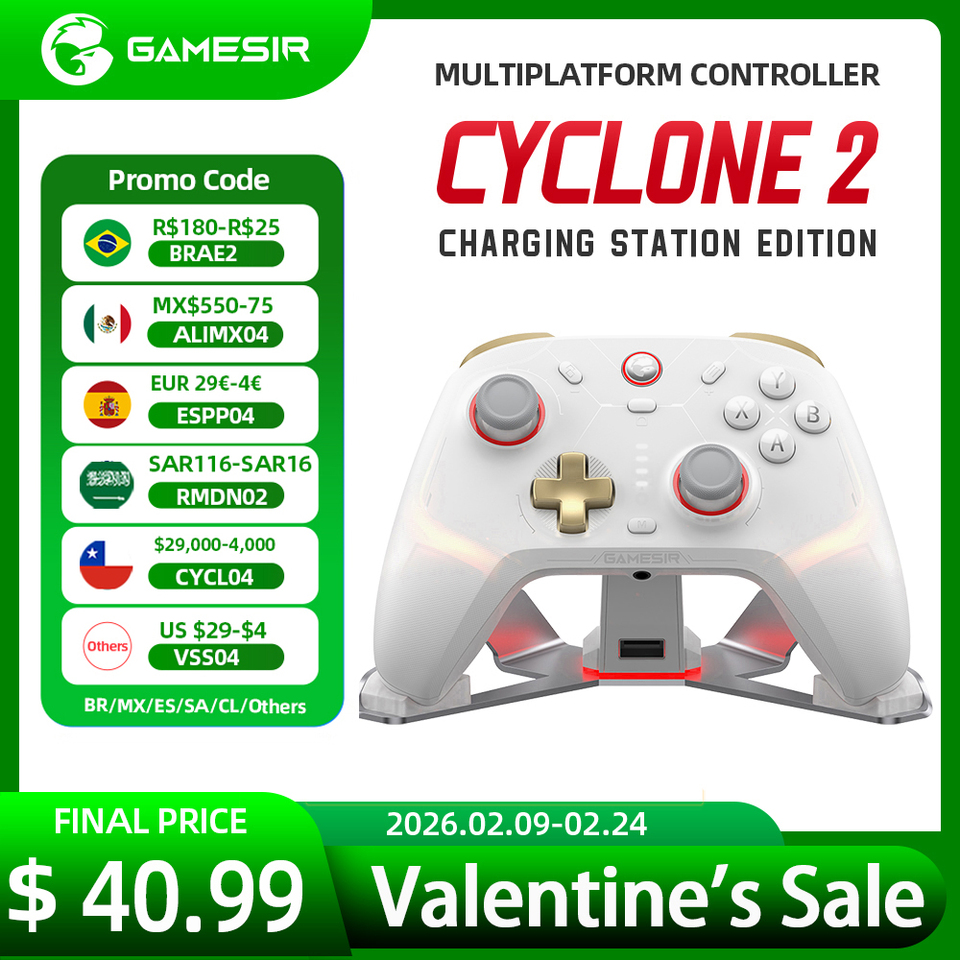  GameSir Cyclone 2 Wireless Pro Controller, Hall Effect Joysticks, Bluetooth Gamepad for Nintendo Switch, iPhone, Android & PC 