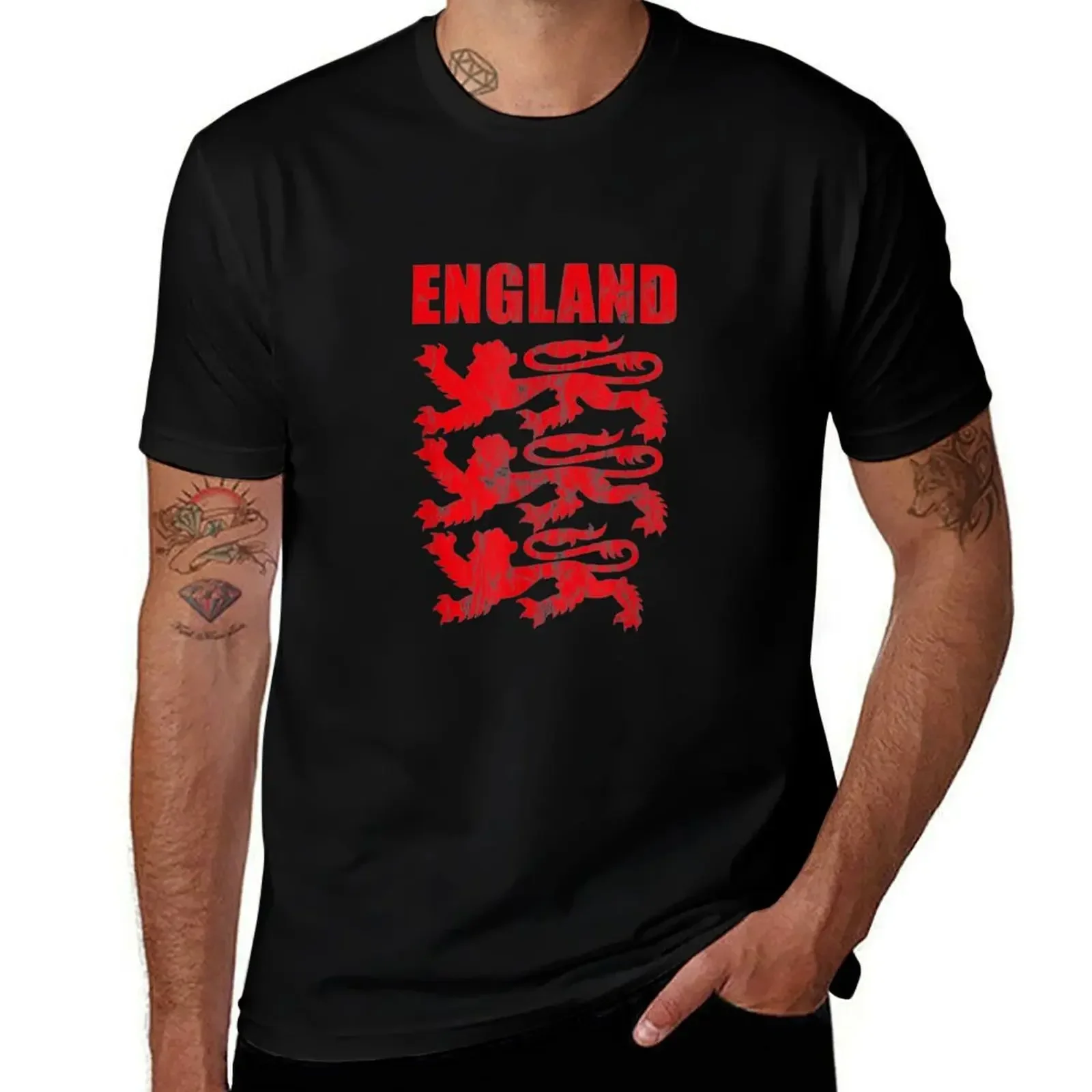 

England Red Lion Outfit Gift Soccer Jersey Trikot.png T-Shirt plus sizes Blouse cotton t shirt men