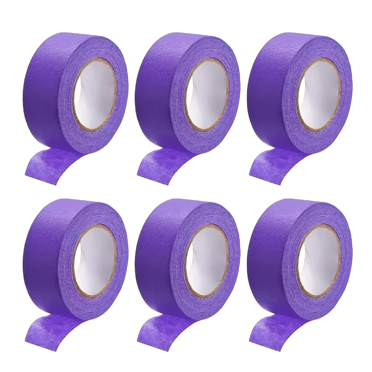 6 Rolls Purple Painter Tape for Artists Easy Tear Masking Tape Spray Paint Car Detailing Heat Resistant No Residue Sticker
