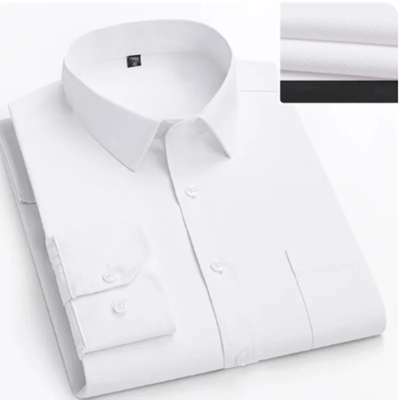 11XL 10XL 9XL 8XL 7XL Super Size New Slim-fit Men's Business Shirt Autumn Long Sleeve Casual Social Black White Dress Shirt 2024