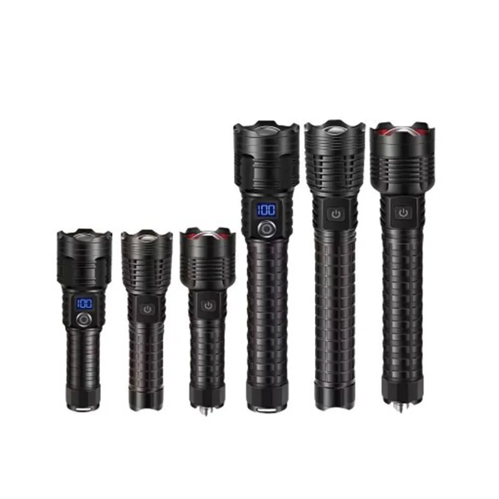 ZK30 Powerful Flashlight Zoom Long Range Self Defense Torch High Power Led Flashlights Rechargeable Strong Tactical Lantern