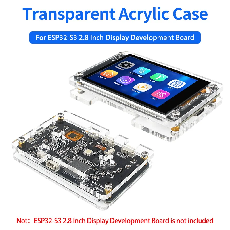 Acrylic Case for ESP32-S3 2.8 Inch Display Development Board ES3N28P ES3C28P ILI9341V Transparent Shell for 2.8 Inch IPS Screen