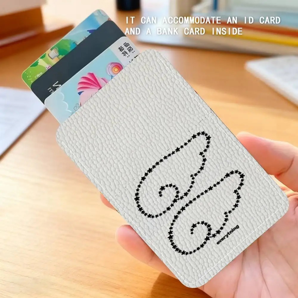 Angel Wing Keychain Card Holder, Badge Credit Card Holder, Student ID Card Holder, Bus Cards Cover Protector Portable PU Leather