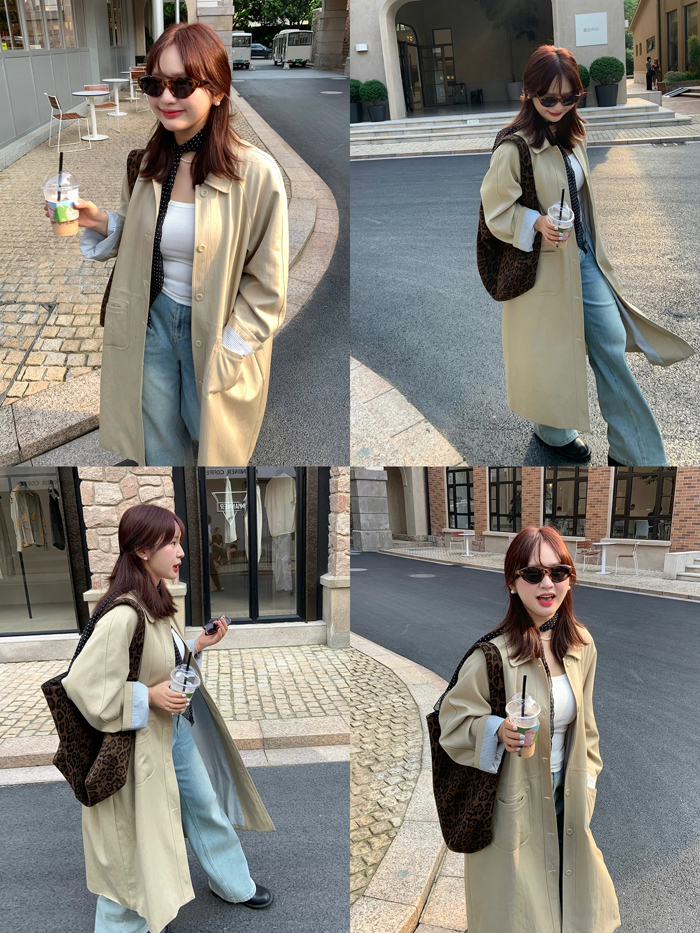 

Длинное пальто в корейском стиле, больших размеров, цвет хаки, повседневное, для весны, осени и зимы.