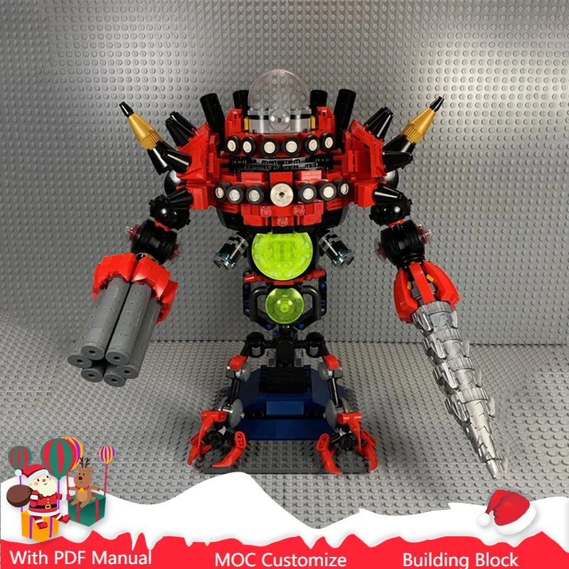

1458 PCS Hot Selling MOC Red Mecha Robot Model Details Modular Building Blocks Kids Assembly Display Toys Festival Surprise Gift
