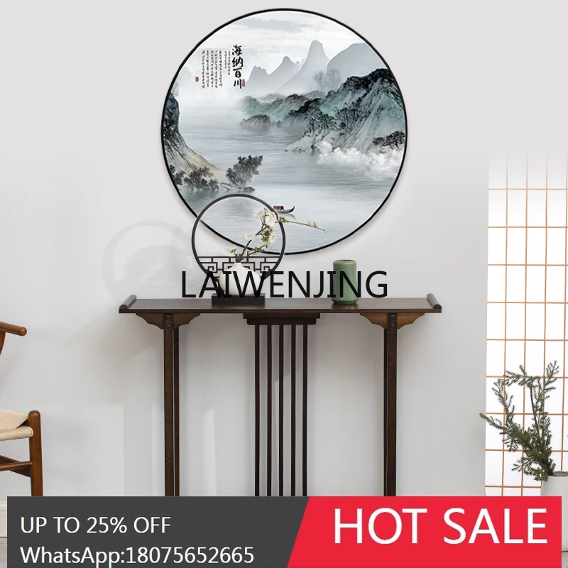 new Chinese-style table, solid wood strip case against the wall, modern simple end view table