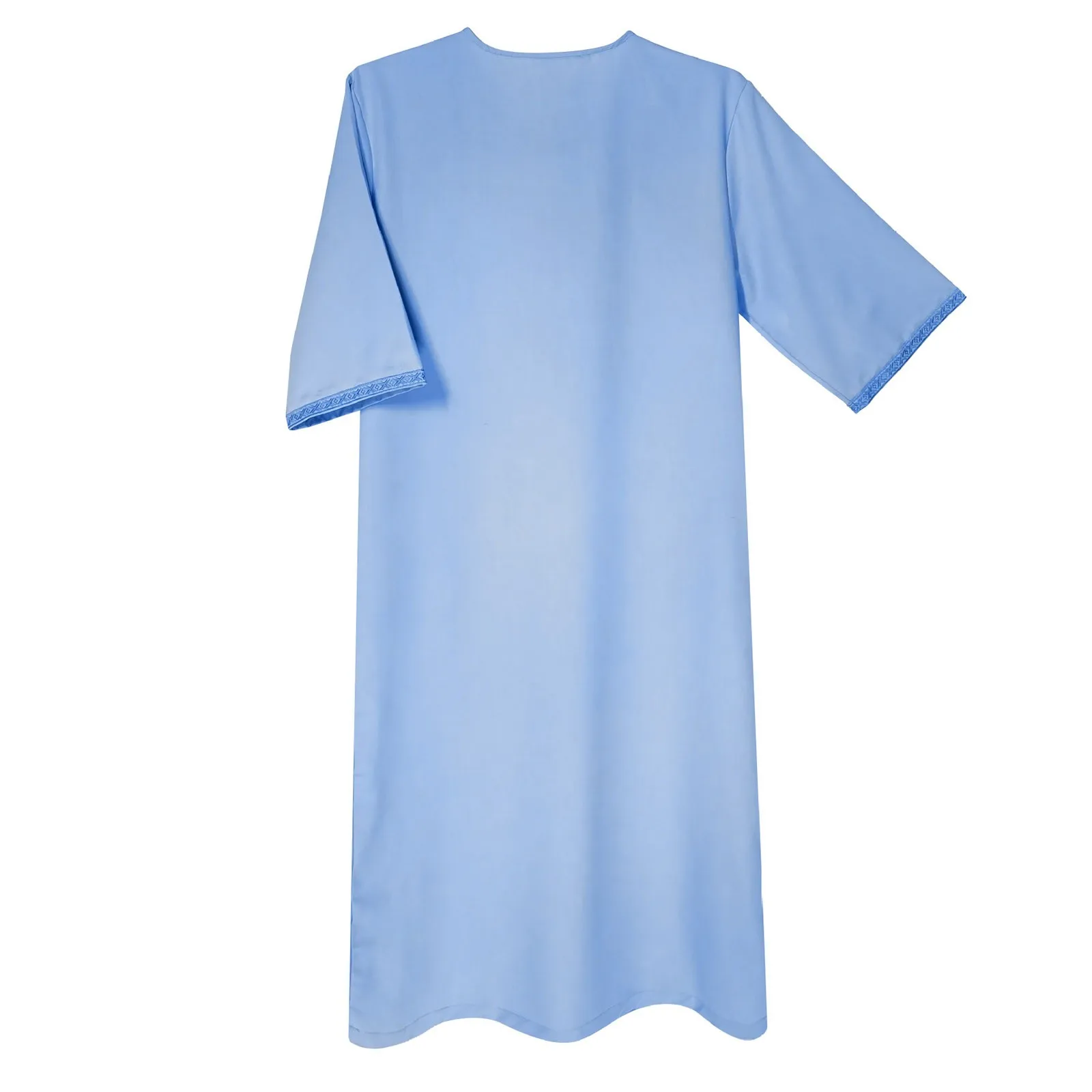 Muslimischen Lose Robe Für Männer Trendy Gestickte Robe Muslimischen Arabischen Hui Einfarbig Band Robe Dubai Reise Robe Camisa Masculina