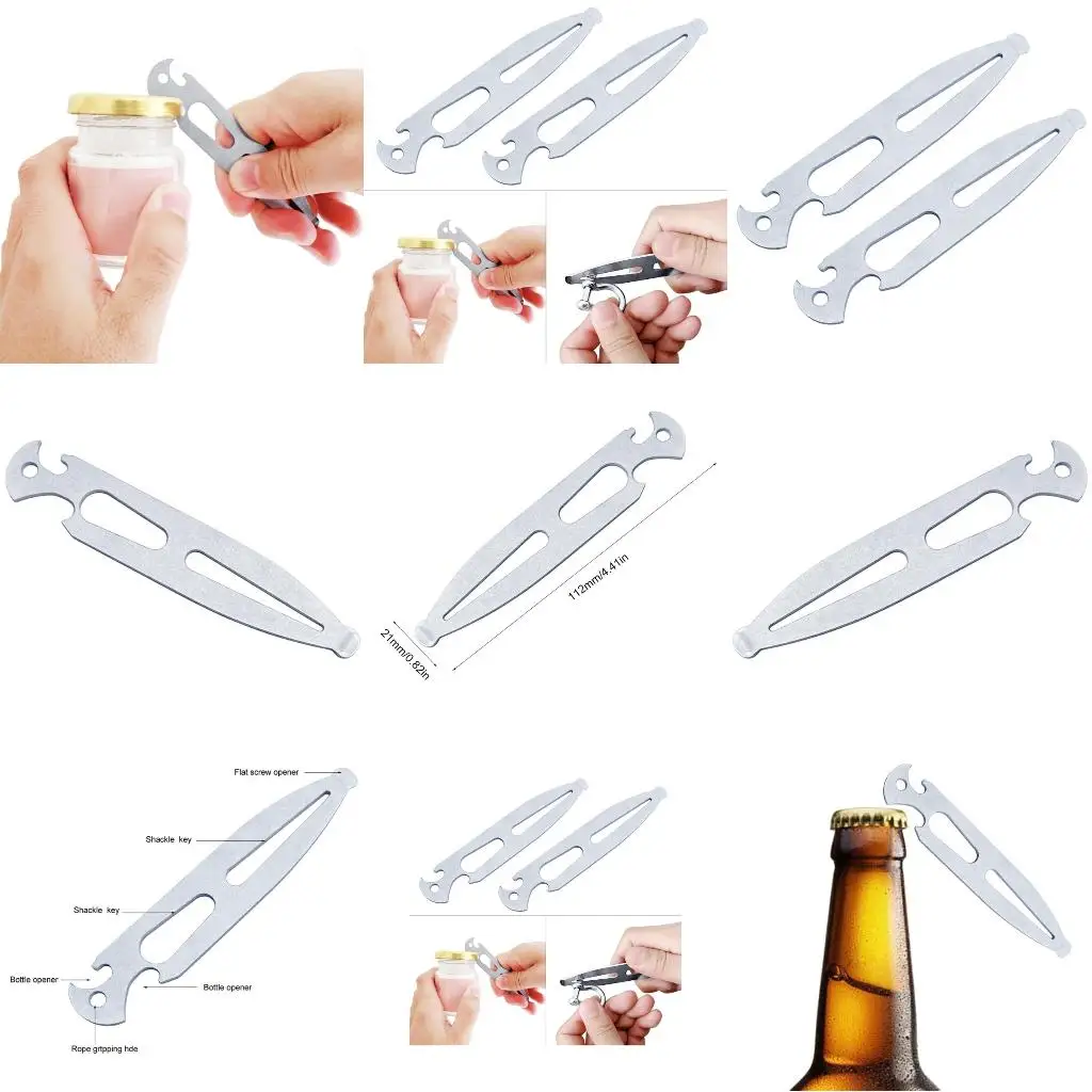 Q39E Shackle Deck Bottle Opener Screwdriver Multifunctional Emergencies Tool Stainless Marine Accessory Multitool