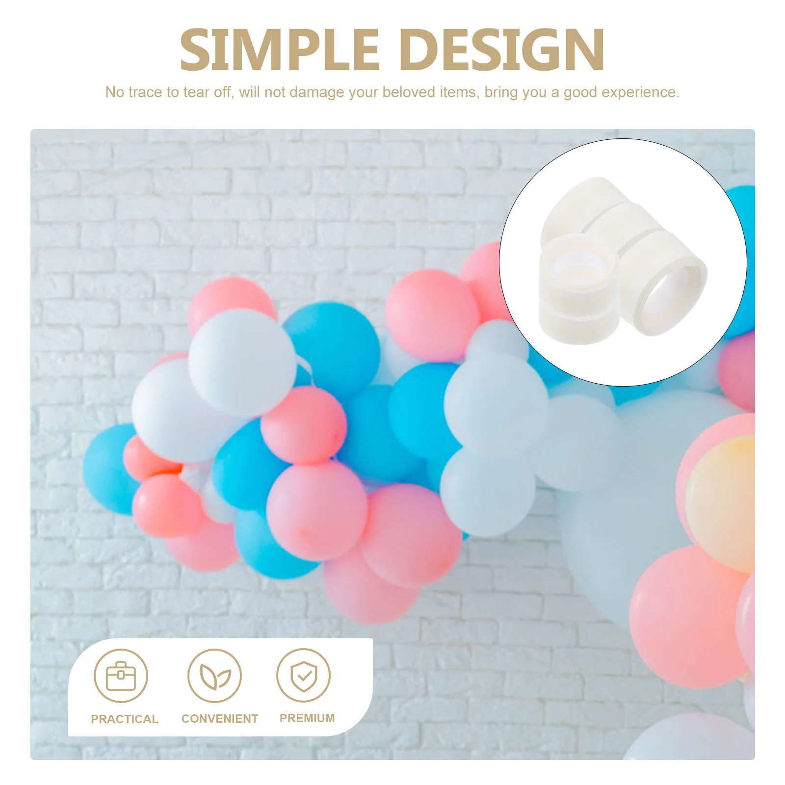 Points adhésifs transparents pour ballons de fête, 5 pièces, Points de colle amovibles Double face, 100 pièces, autocollants artisanaux sûrs, sans Trace, faciles