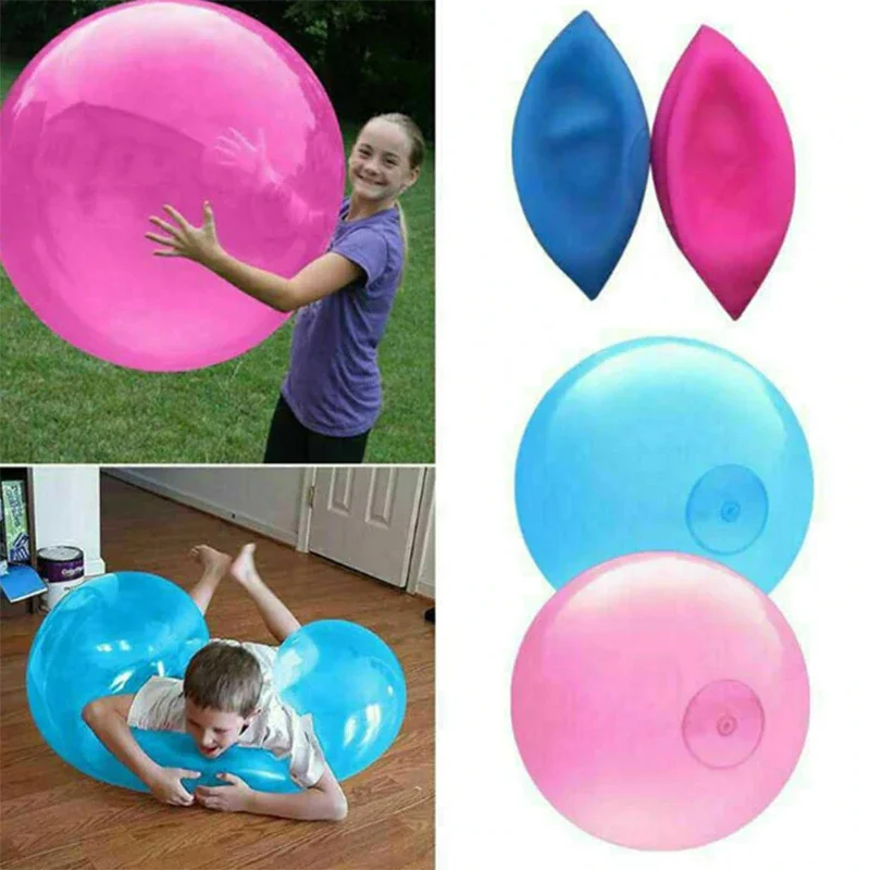 Kids Outdoor Soft Blow Up Balloon Air Water Filled Bubble Ball Children Toys Fun Party Game Summer Gift Inflatable Elastic Ball