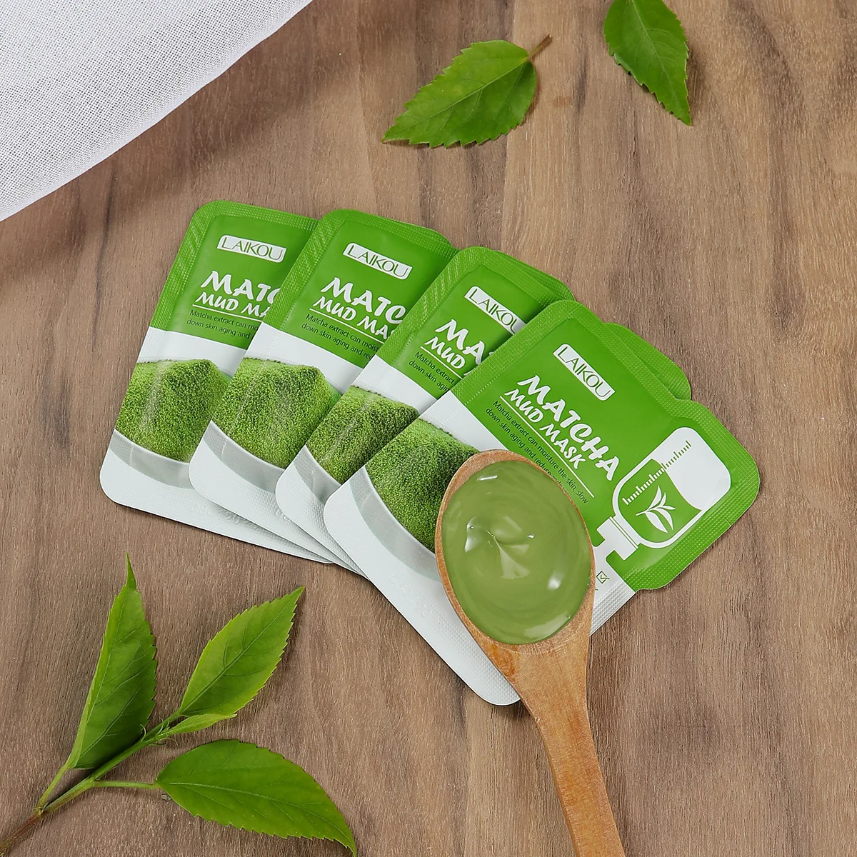 LAIKOU 5pcs Mud Mask Clay Mask Sakura Matcha Eggplant Tea Tree Mung Bean Oil-Control Deep Cleansing Repairing Facial Skin Care