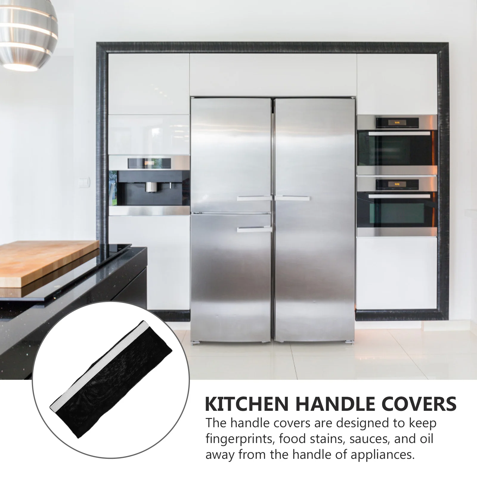 4 قطع من أغطية مقبض الثلاجة، تصميم أنيق وبسيط، أغطية مقابض المطبخ لفرن الثلاجة والميكروويف #5