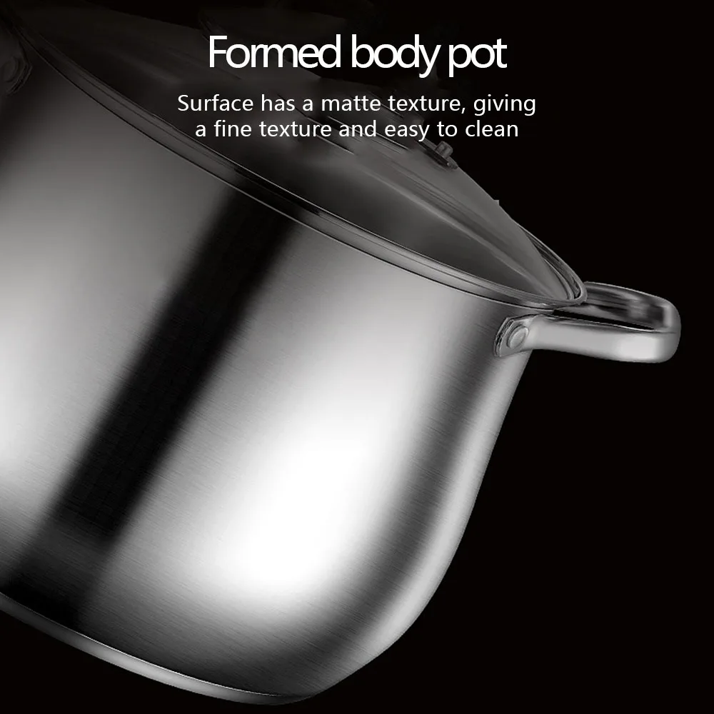 Steamer & Stew Pot for Home, Soup & Porridge Cooking, Compatible with Induction Cooker and Gas Stove