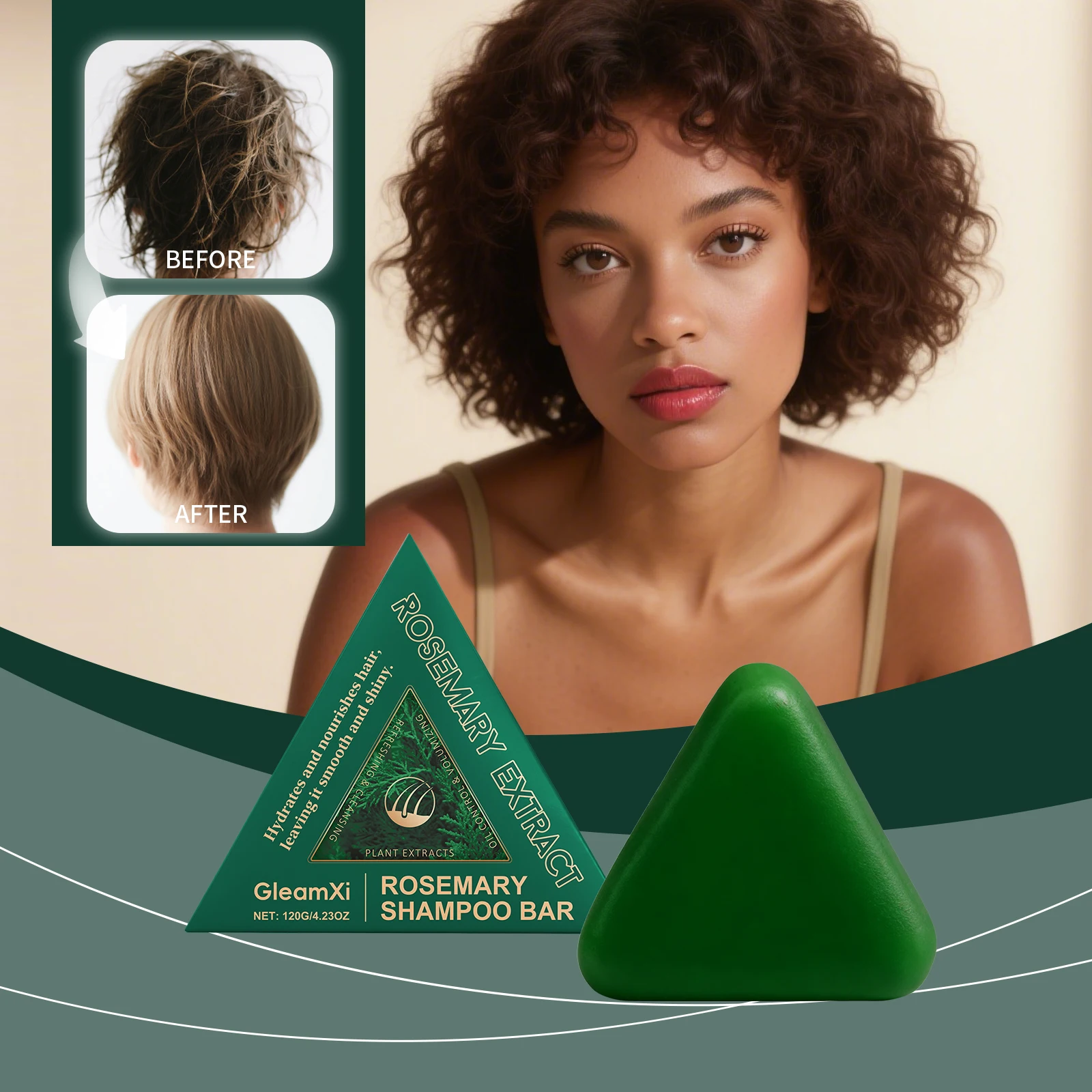 Rosemary Herbal Shampoo Soap Cleanse Moisturize Scalp Refresh Soften Hair Strands Natural Hair Care Bar Soap