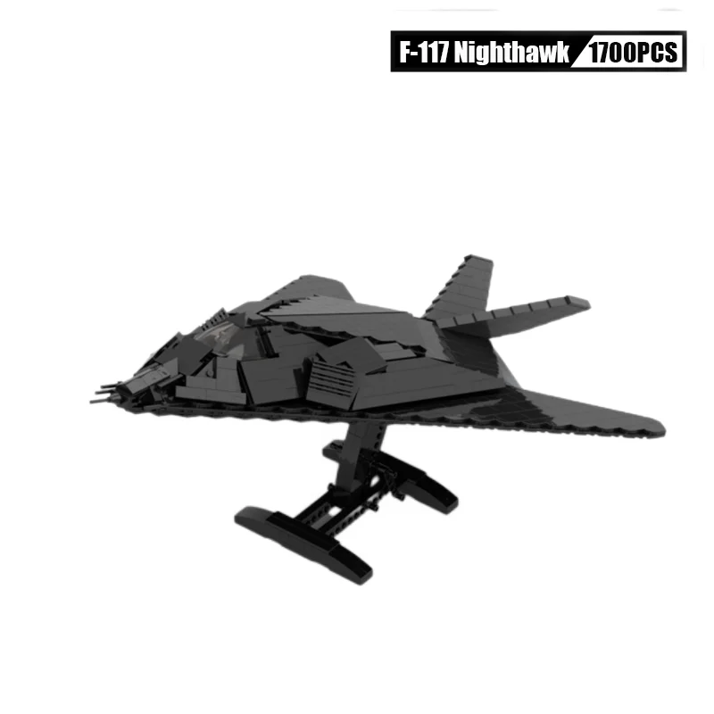 

Modern Military War Series Navy Aircraft F-117 Nighthawk Stealth Fighters Ww2 Building Blocks Model Diy Bricks Toys Kit Kid Gift