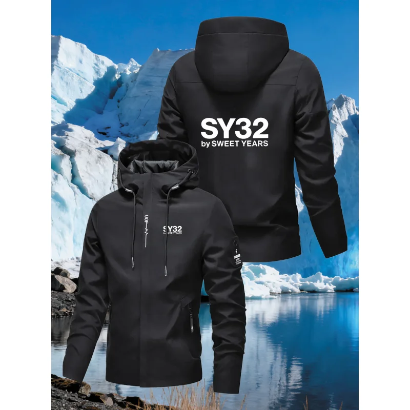 

Men's Hooded Jacket，“SY32 by SWEET YEARS” Printed outdoor casual jacket，Sports jacket，Men's Coat