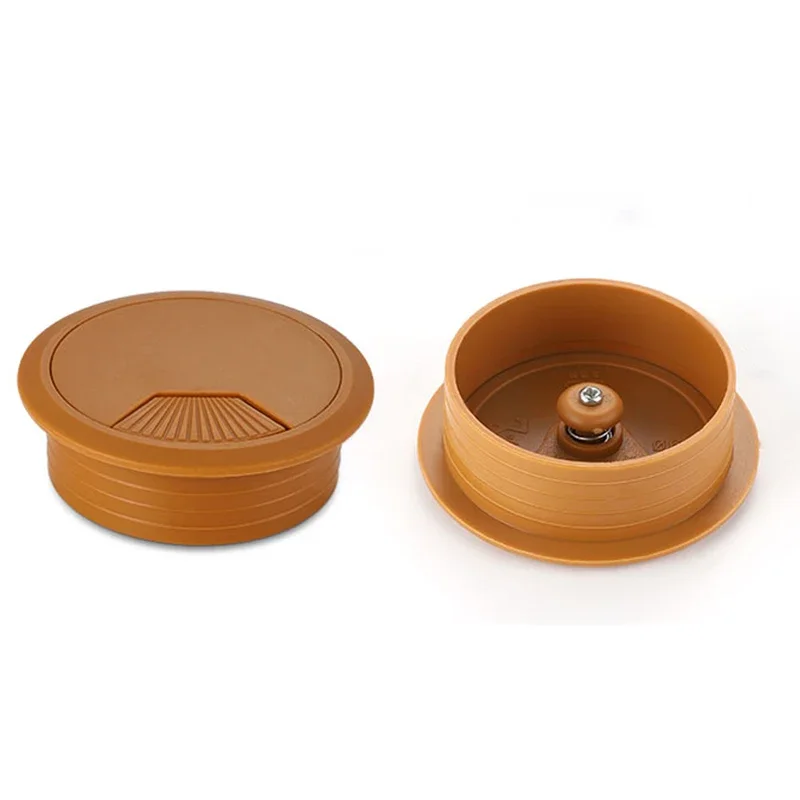 50/53/60/80Mm Nhựa ABS Cáp Tròn Hộp Bàn Máy Tính Dòng Lỗ Bao Da Bàn Chủ Đề lỗ Bàn Dòng Lỗ Bao Da Trang Trí 8 Màu