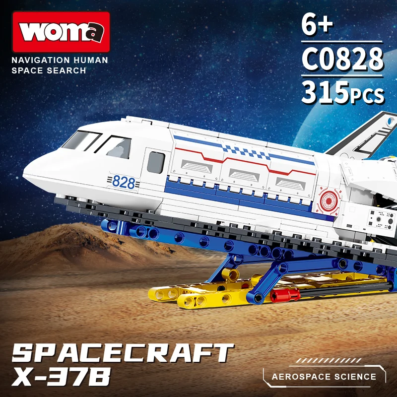 WOMA Aviation Spaceport Model Space Shuttle Rocket Launch Center Construction Building Blocks Spaceship Kids Bricks Creative