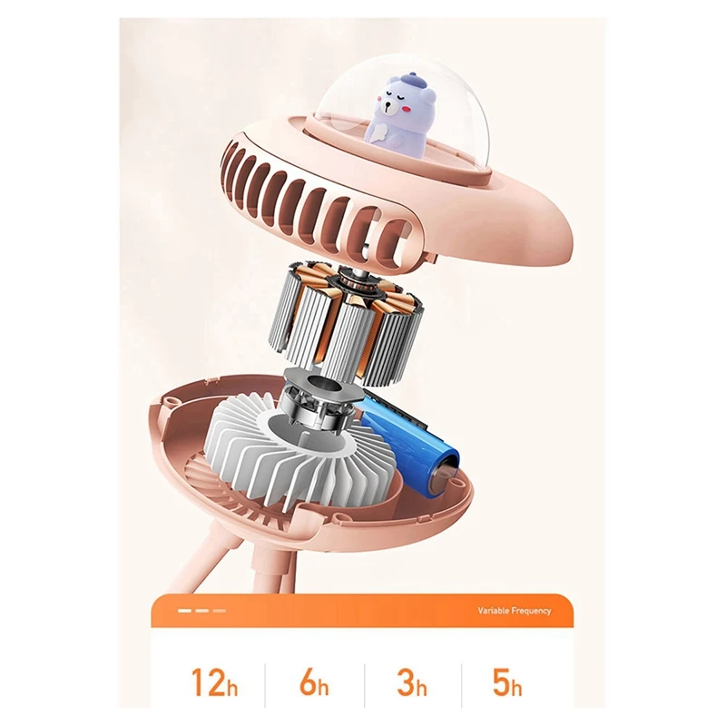 Stroller Fan Portable Flexible Tripod Clip-On Fan 4 Speed Handheld Personal Fan For Car Crib Bike Treadmill