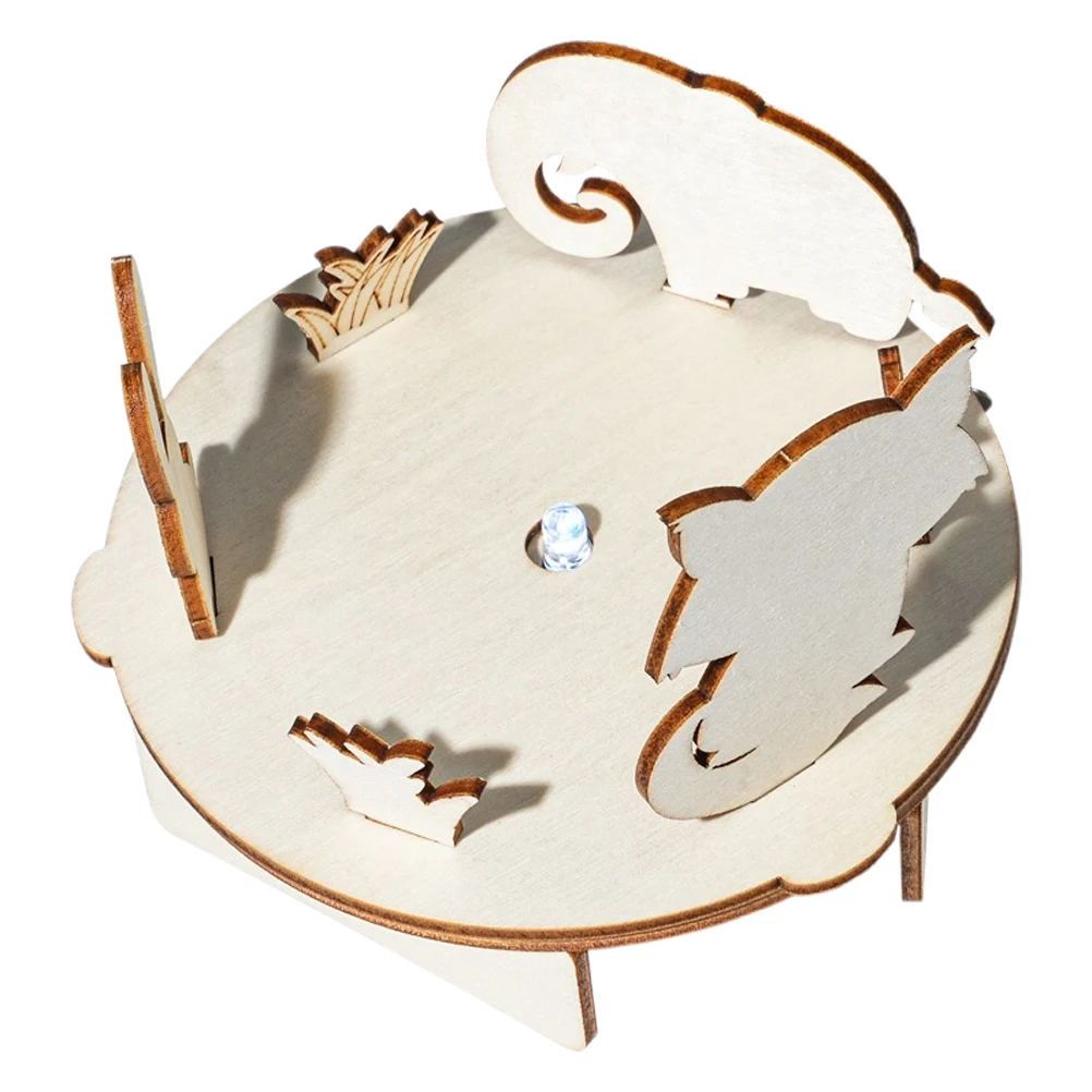 1 Zestaw Materiałów do Eksperymentów Naukowych Światło i Cień Edukacyjny Zestaw Drewniany DIY Rozwijający Koordynację Oko-Ręka i Kreatywność dla Dzieci