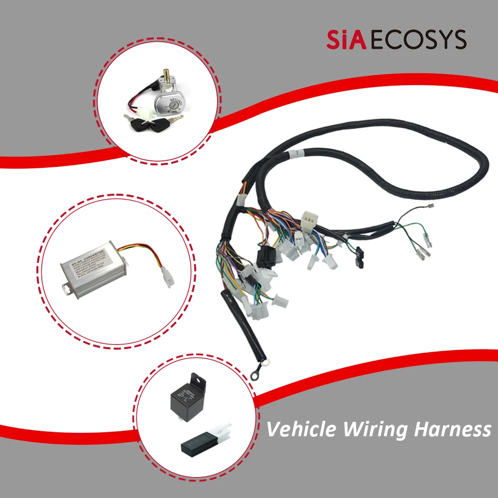 

US Warehouse Vehicle Wiring Harness for Fardriver Controller Hall Motor and DKD Display Waterproof Plug and Play