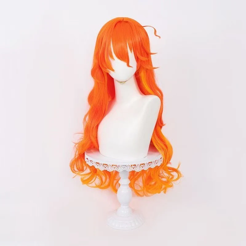 لعبة Wuthering موجات حارس السوائل دور طويل مجعد الشعر بار أداء امرأة أغطية الرأس التدرج موجة كبيرة شعر مستعار أغسطس كوس غطاء شعر مستعار #1