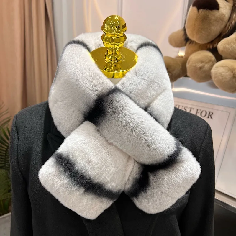 Velvet-grade whole-skin real mink fur scarf for women winter real fur collar double-sided thickened neck warmer for warmth
