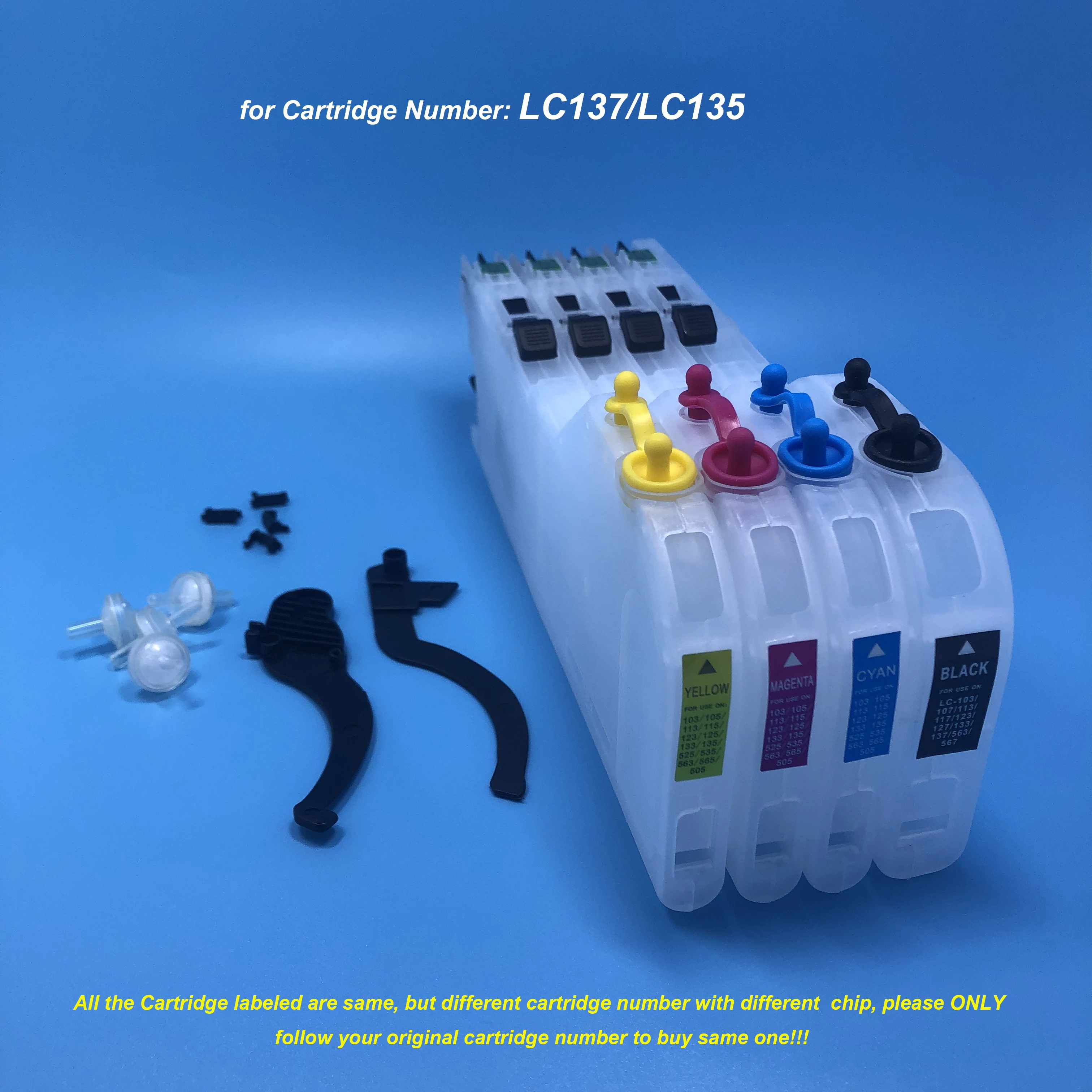 LC137 LC135 Long Refillable Ink Cartridge for Brother MFC-J4410N MFC-J4510N MFC-J4710DW MFC-J6520DW MFC-J6720DW MFC-J6920DW