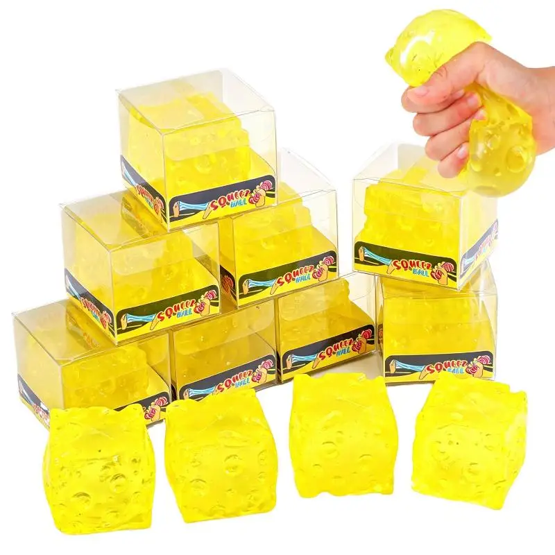 Kawaii Honey Cheese Square Fidget Toy Super Soft Mochi Stress Anxiety Relief for Party Bag Fillers Kids