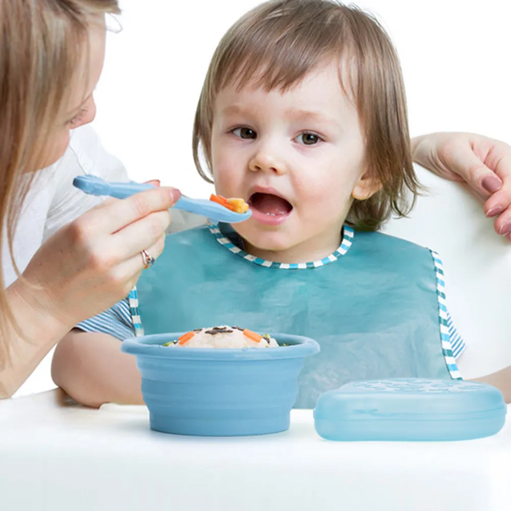 

1Set Foldable Silicone Baby Bowl 250Ml Space Saving Lightweight Travel Friendly Non Deformable Smooth Edge Infant Feeding Bowl